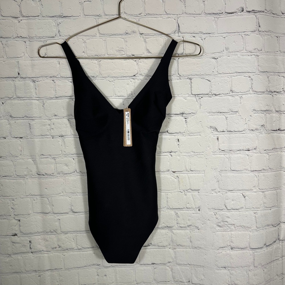 NEW Skims Body CS Plunge Bodysuit Onyx Black BD-THG-9551W Womens Small